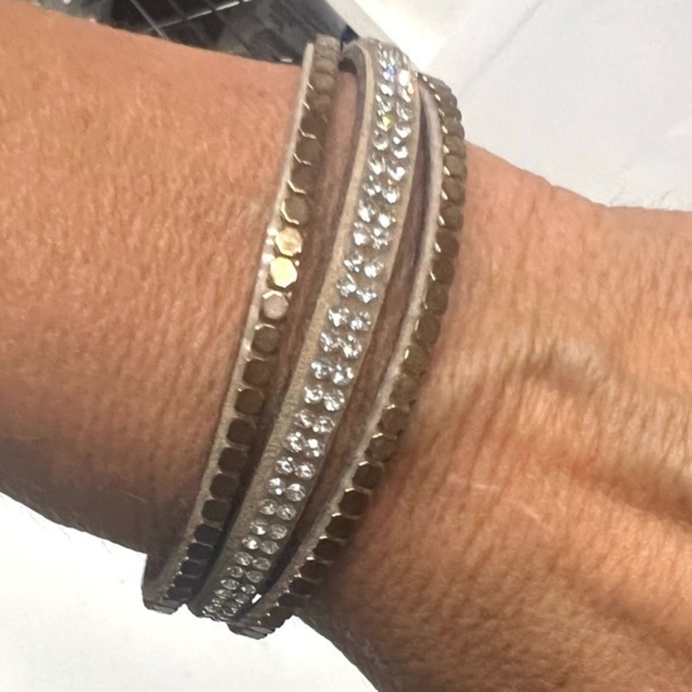 Victoria Leland Design Elegant Gold, and silver  Beaded Bracelet